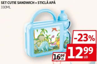 SET CUTIE SANDWICH + STICLĂ APĂ 330ML