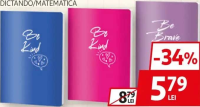 AUCHAN CAIETE A4 60 FILE, COPERTĂ PLASTIC, DICTANDO/MATEMATICĂ