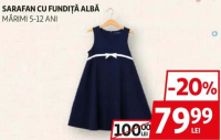 Sarafan cu fundiță albă mărimi 5-12 ani