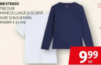 Inextenso Tricouri mânecă lungă și scurtă albe și bleumarin mărimi 3-14 ani