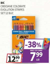 BIC Creioane Colorate Evolution Stripes set 12 buc