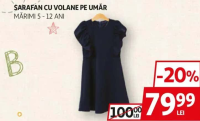 Sarafan cu volane pe umăr mărimi 5 - 12 ani