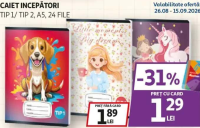 CAIET ÎNCEPĂTORI TIP 1/ TIP 2, A5, 24 FILE