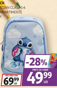 STITCH GHIOZDAN CLASA 1-4 2 COMPARTIMENTE 38CM