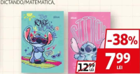 STITCH CAIET A4, 40 FILE DICTANDO/MATEMATICĂ