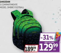 Ghiozdan 3 Compartimente Model Ombre Football