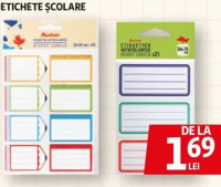 AUCHAN GAMA DE ETICHETE ȘCOLARE