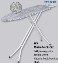 W5 Masă de călcat înălțime reglabilă până la 90 cm