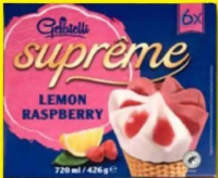 Gelatelli Supreme Lemon Raspberry Înghețată sorbet la cornet 6 x 120 ml