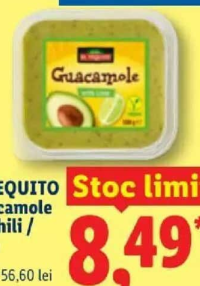 EL TEQUITO Guacamole cu chili / lime 150 g