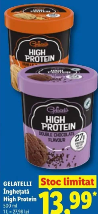 Gelatelli Înghețată High Protein 500 ml