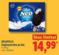 Gelatelli Neo Înghețată pe băț 4 x 90 g