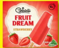 Gelatelli Fruit Dream Strawberry Înghețată pe băț, cu fructe 6 x 60 ml