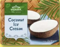 Vitasia Înghețată de cocos în coajă de nucă de cocos 2 x 91 g