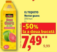EL TEQUITO Nectar guava 25% fruct 1 L