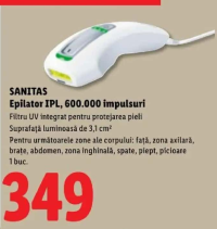Sanitas Epilator IPL, 600.000 impulsuri