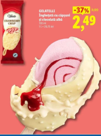 Gelatelli Strawberry Crisp Înghețată cu căpșuni și ciocolată albă 120 ml