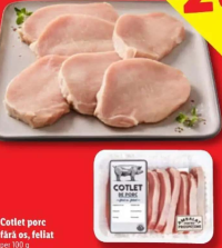 Lidl Cotlet porc fără os, feliat per 100 g