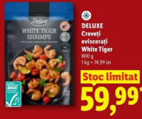 DELUXE Creveți eviscerați White Tiger 800 g
