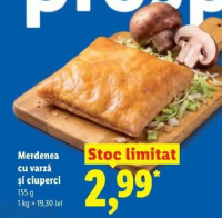 Brutăria Lidl Merdenea cu varză și ciuperci 155 g