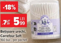 Carrefour Soft Bețișoare urechi 160 buc.