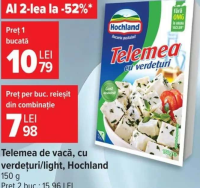 Hochland Telemea de vacă cu verdețuri/light 150g