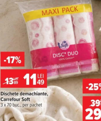 Carrefour Soft Dischete demachiante 3 x 70 buc.