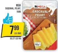Mega Cașcaval feliat 150g