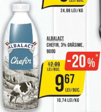 ALBALACT CHEFIR, 3% GRĂSIME, 900G