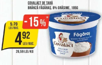 COVALACT DE ȚARĂ BRÂNZĂ FĂGĂRAȘ, 8% GRĂSIME, 185G