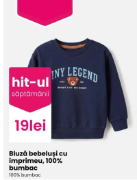 Bluză bebeluși cu imprimeu, 100% bumbac