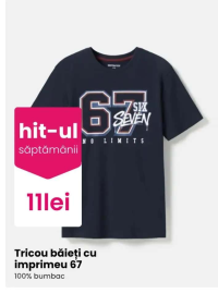 Tricou băieți cu imprimeu 67, 100% bumbac