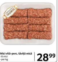 CARMANGERIA SELGROS Mici vită-porc, tăviță mică - 8 mici - per kg