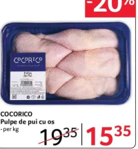 COCORICO Pulpe de pui cu os - per kg