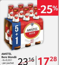 AMSTEL Bere blondă - 6 x 0,33 l