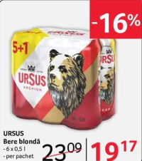 URSUS Bere blondă - 6 x 0,5 l
