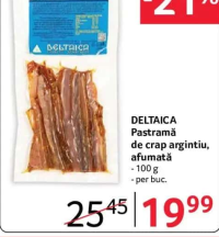 DELTAICA Pastramă de crap argintiu, afumată - 100 g
