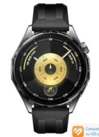HUAWEI SMARTWATCH WATCH GT 6, 46MM, BLACK STAINLESS STEEL CASE, BLACK FLUOROELASTOMER STRAP