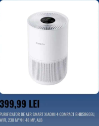 XIAOMI PURIFICATOR DE AER SMART 4 COMPACT BHR5860EU, WIFI, 230 M³/H, 48 MP, ALB
