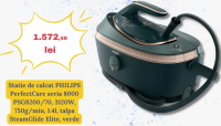 PHILIPS Statie de calcat PerfectCare seria 8000 PSG8200/70, 3120W, 750g/min, 1.4l, talpa SteamGlide
