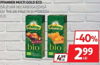 PFANNER MULTI GOLD ECO BĂUTURĂ NECARBOGAZOASĂ CU SUC DE FRUCTE ȘI MORCOVI 0.2L