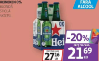 HEINEKEN 0% BLONDĂ STICLĂ 4X0.33L