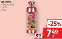 VEL PITAR FRENCH TOAST CLASIC 600G