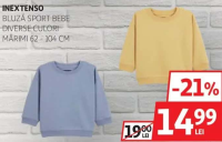 INEXTENSO BLUZĂ SPORT BEBE DIVERSE CULORI MĂRIMI 62-104 CM