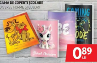 Gama de coperți școlare diverse forme și culori