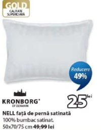 KRONBORG NELL față de pernă satinată 50x70/75 cm