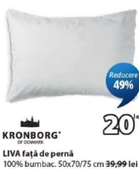 KRONBORG LIVA față de pernă 100% bumbac 50x70/75 cm