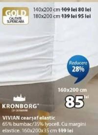 KRONBORG VIVIAN cearșaf elastic 160x200 cm