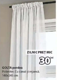 GOLTA perdea Poliester Cu canal și rejansă 140x245 cm