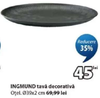 INGMUND tava decorativa Ø39x2 cm